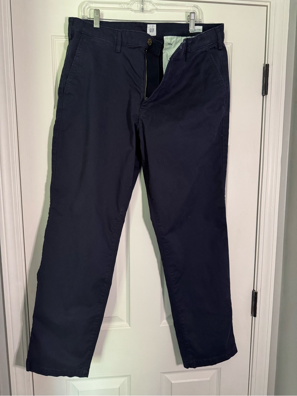 Men's Navy Chino Pants - Classic Straight Fit